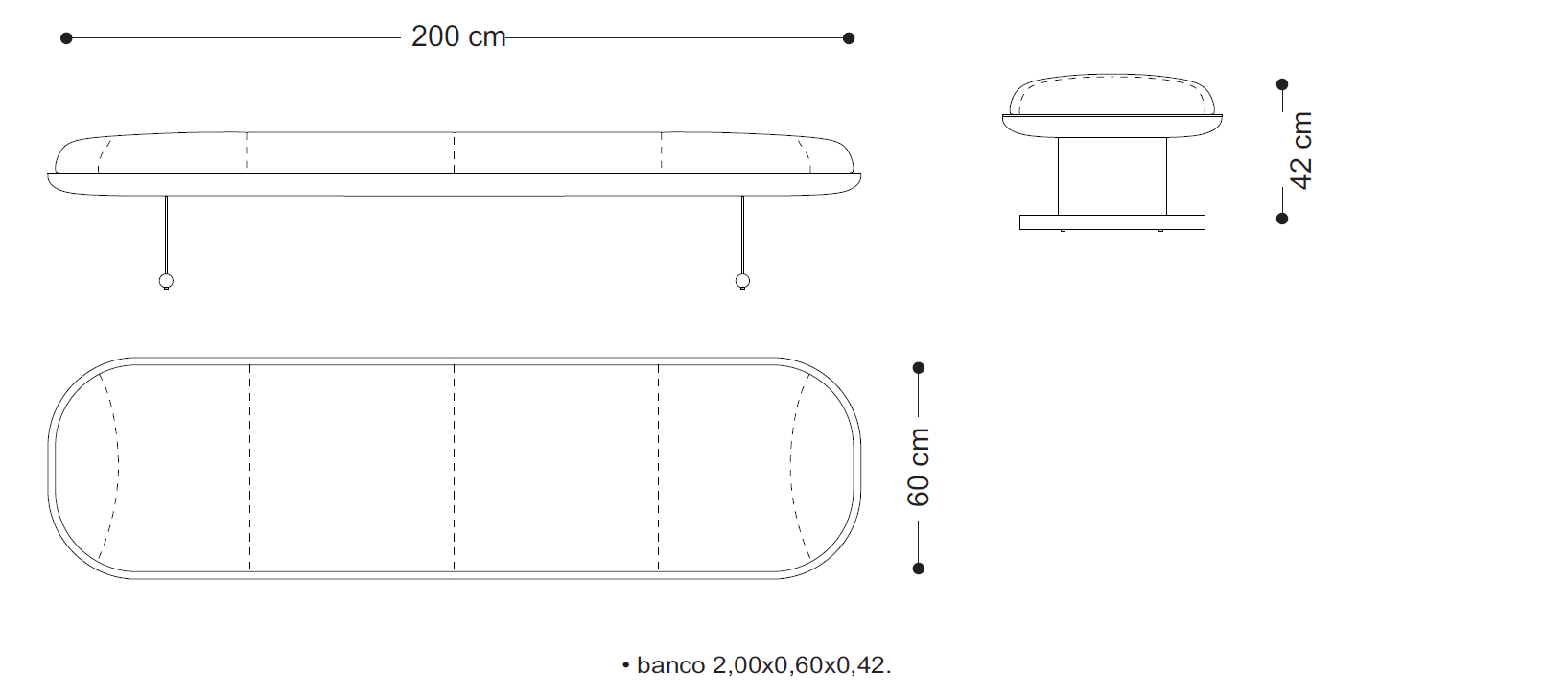 Image of the main dimensions of the product